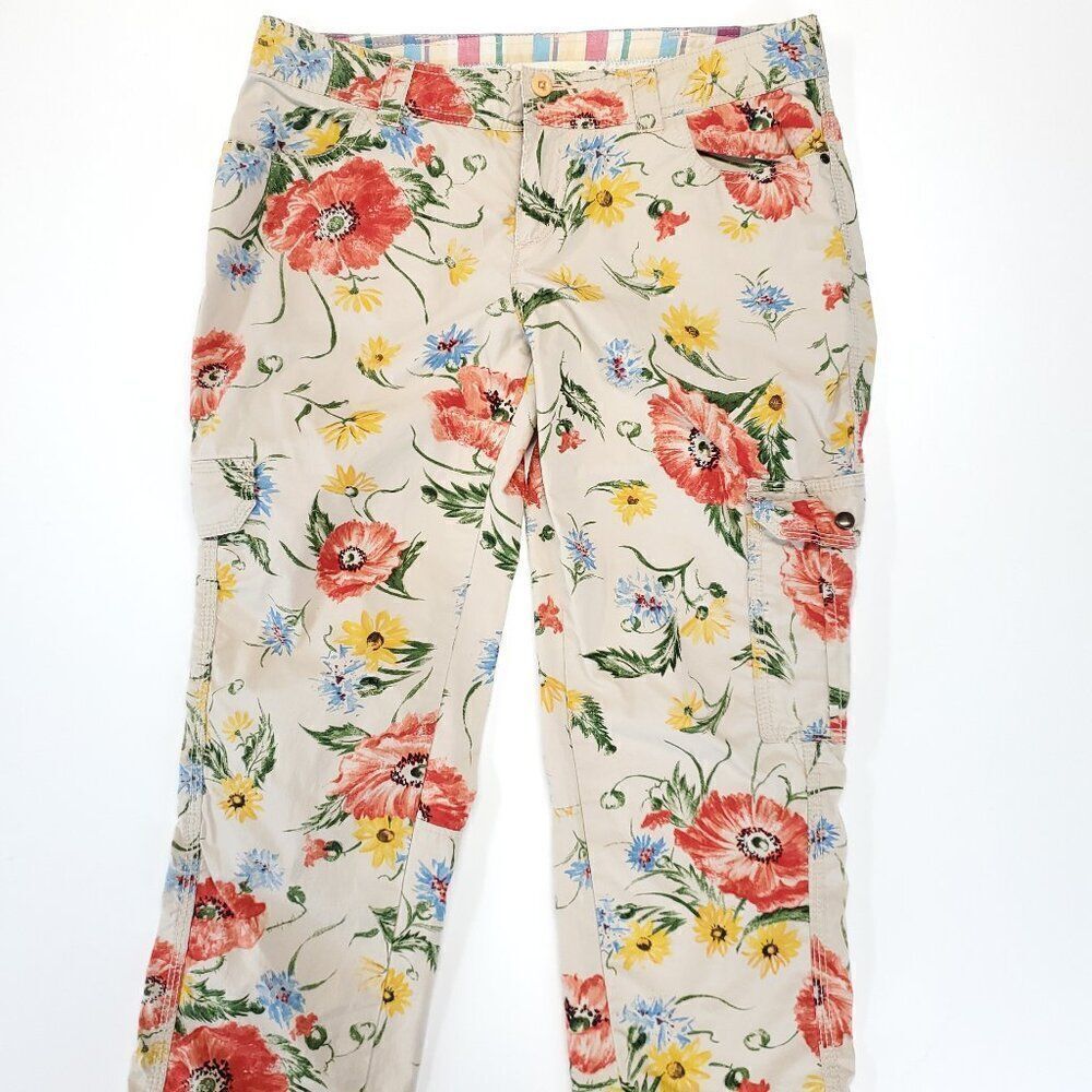 Anthropologie Hei Hei Sundrop Floral Cargo Pants Size 2 - Picture 4 of 13